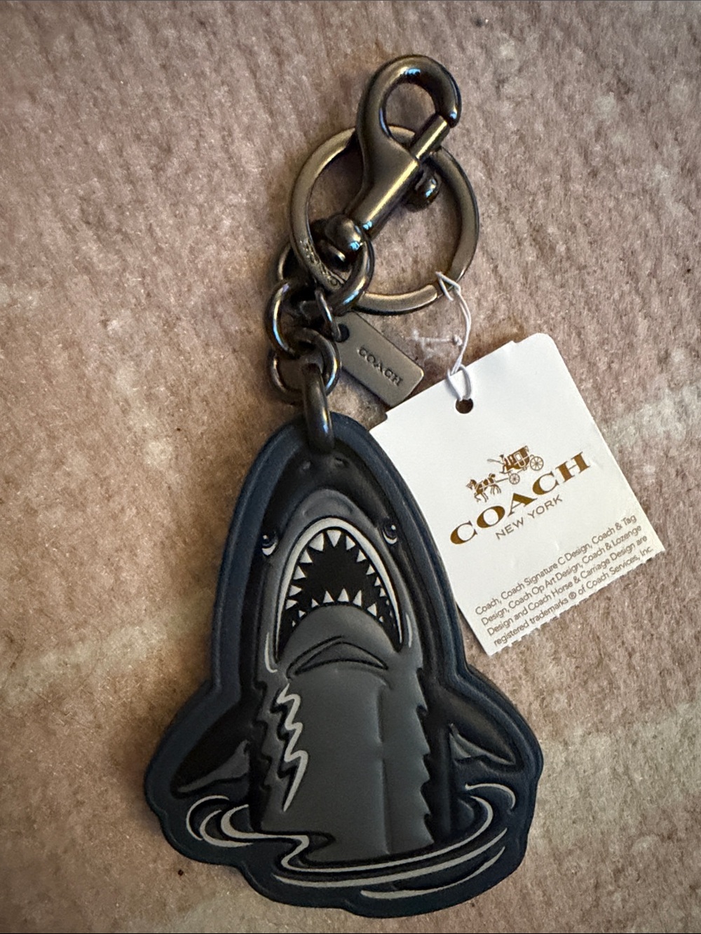 Coach Black Shark Rubber Key Charm